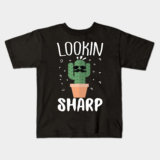 Stay Sharp Cool Cactus Kids T-Shirt by Eugenex